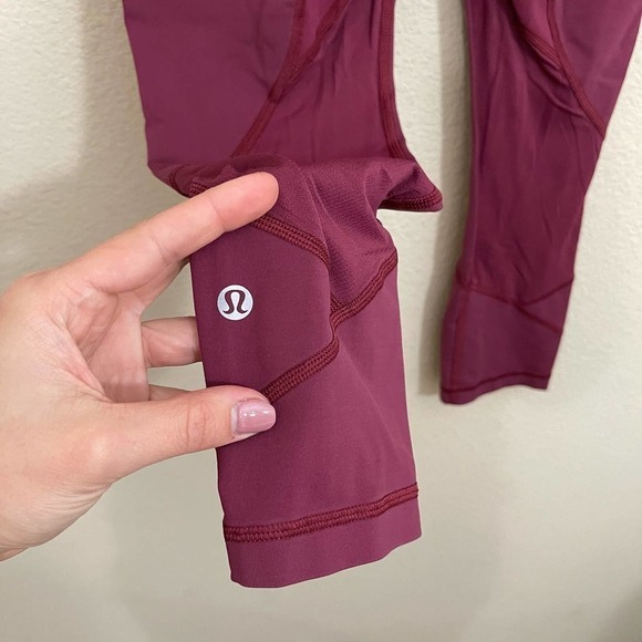 Lululemon Pace Rival Full-On Luxtreme 22" Crop Leggings Ruby Wine Burgundy 4 - Picture 14 of 14